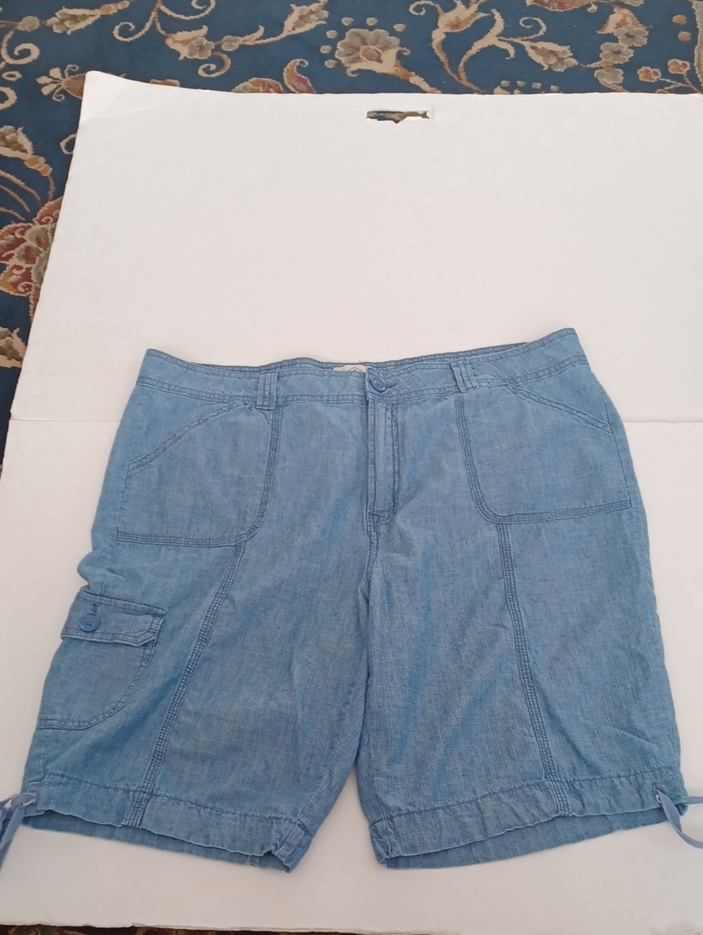 St.John's Bay Shorts Sz.16.  Chambray Lightweight Denim.L.10". W.37".R.11.5".